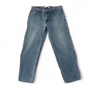 Levis 550 Relaxed Fit Tapered Leg 34x34 100% Cotton Light Wash Denim Jeans Zip